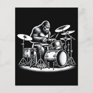 Bigfoot Drummer Sasquatch Playing Drums Musician B