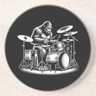 Bigfoot Drummer Sasquatch Playing Drums Musician B Coaster