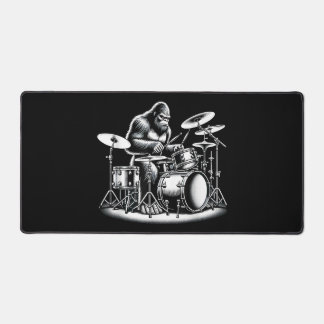 Bigfoot Drummer Sasquatch Playing Drums Musician B Desk Mat