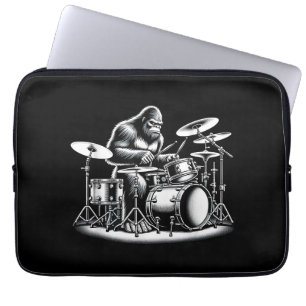 Bigfoot Drummer Sasquatch Playing Drums Musician B Laptop Sleeve