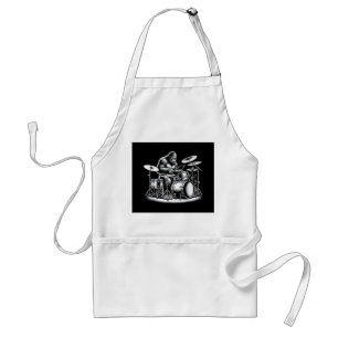 Bigfoot Drummer Sasquatch Playing Drums Musician B Standard Apron