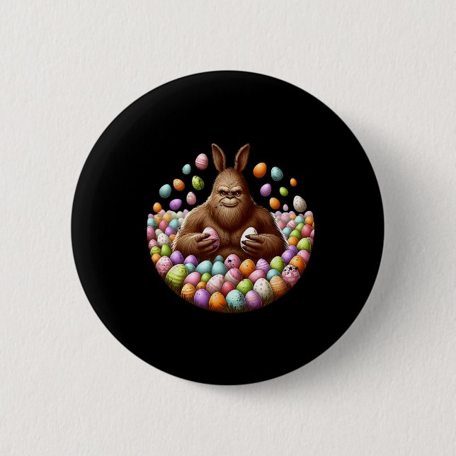 Bigfoot Easter  6 Cm Round Badge (Front)