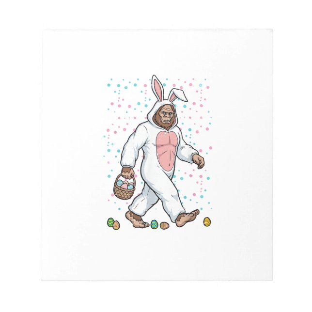 Bigfoot Easter Bunny Costume Funny Sasquatch Men W Notepad (Front)