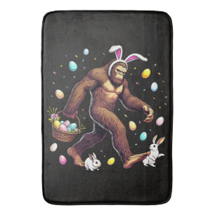 Bigfoot Easter Day Funny Sasquatch Bath Mat