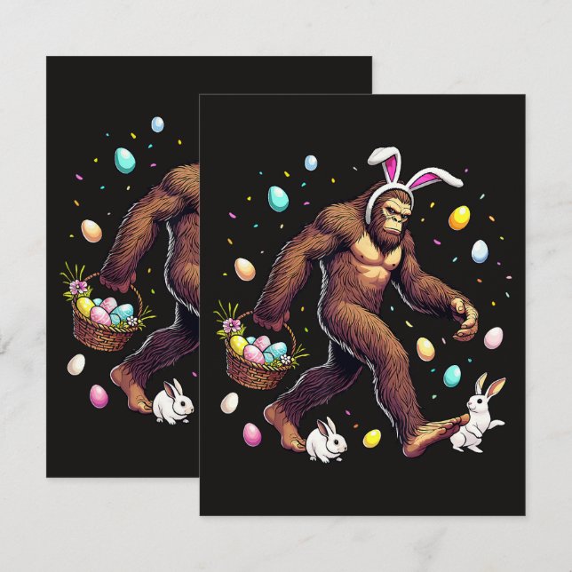 Bigfoot Easter Day Funny Sasquatch Card (Front/Back)