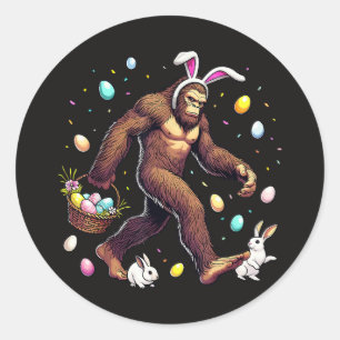 Bigfoot Easter Day Funny Sasquatch Classic Round Sticker