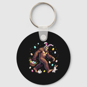 Bigfoot Easter Day Funny Sasquatch Cute Bunny East Key Ring