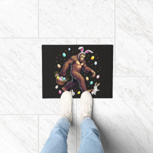 Bigfoot Easter Day Funny Sasquatch Doormat