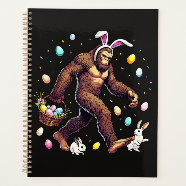 Bigfoot Easter Day Funny Sasquatch Planner (Front)