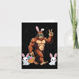Bigfoot Easter Day Rabbit Funny Easter Sasquatch Card