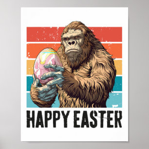 Bigfoot Easter Egg Happy Easter Day Bigfoot Lover Poster