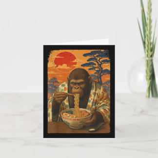 Bigfoot Eating Japanese Ramen Noodles Funny Gifts  Card