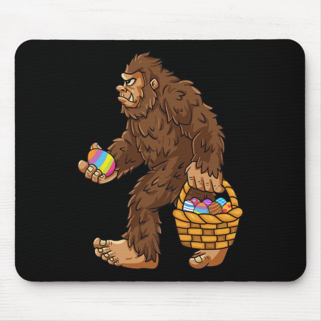 Bigfoot Egg Easter Day Boys Girls Kids Fun Sasquat Mouse Pad (Front)