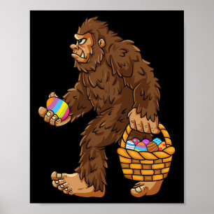Bigfoot Egg Easter Day Boys Girls Kids Fun Sasquat Poster