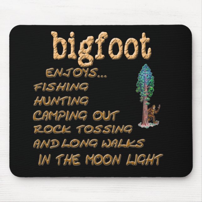 Bigfoot Enjoys Mouse Pad (Front)