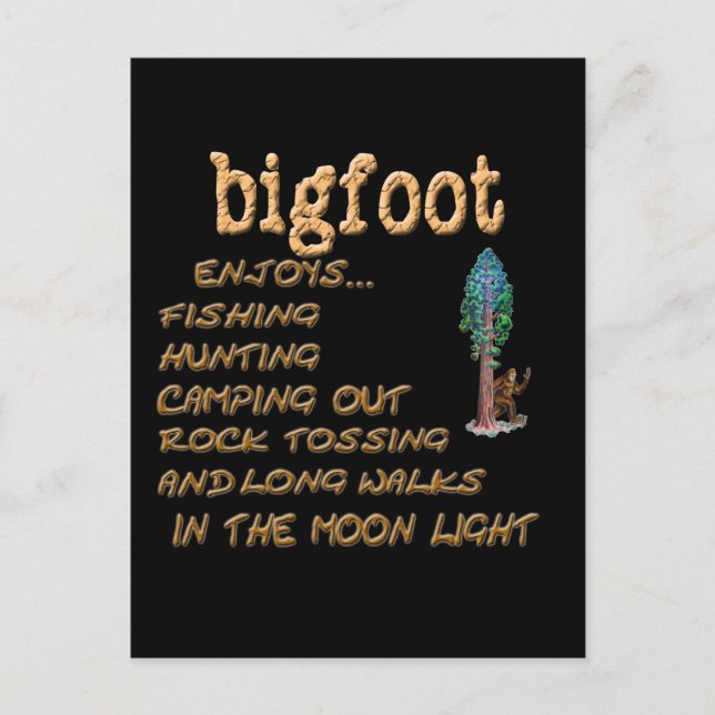 Bigfoot Enjoys Postcard (Front)