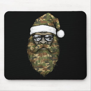 Bigfoot Face Sungles Santa Christmas Camo Xmas Sas Mouse Pad
