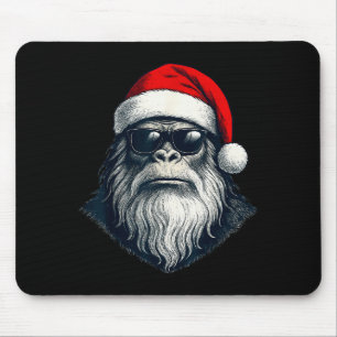 Bigfoot Face Sungles Santa Christmas Funny Xmas Sa Mouse Pad