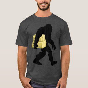 Bigfoot Farmer Cryptid Wheat Straw Bale Farming T-Shirt