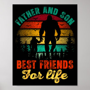 Bigfoot father and son friend for life father's poster
