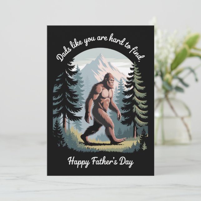 Bigfoot Father's Day Sasquatch Funny Dad Invitation (Standing Front)