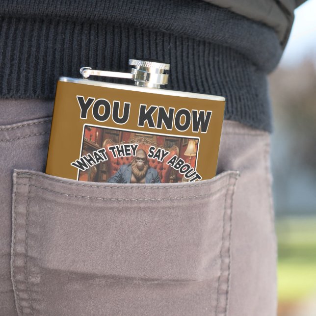 Bigfoot Feet Joke Hip Flask (In Situ)