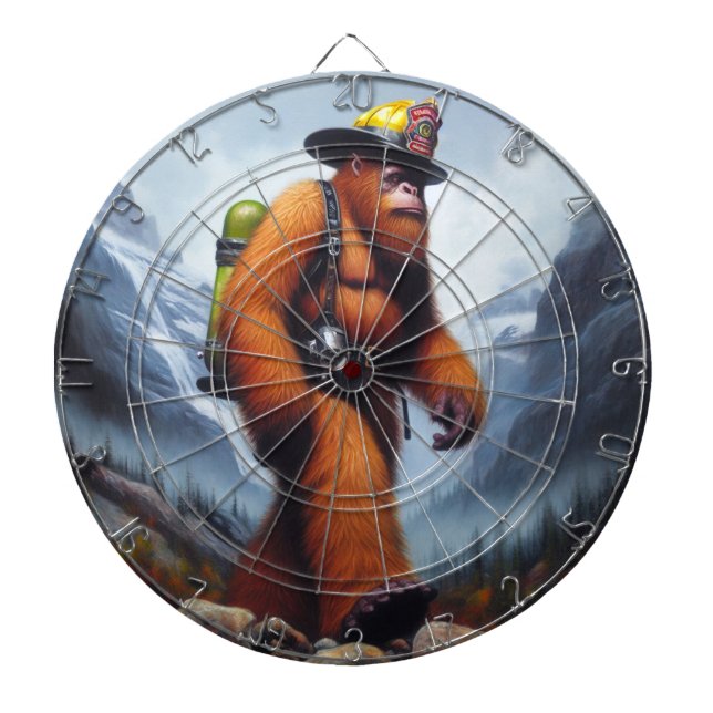 Bigfoot Fireman Dartboard (Front)