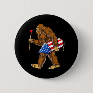 Bigfoot Fireworks 4th of July Men Sasquatch 6 Cm Round Badge