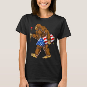 Bigfoot Fireworks 4th of July Men Sasquatch T-Shirt