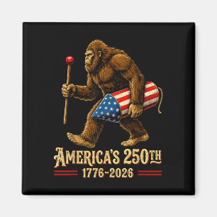 Bigfoot fireworks 4th of july patriotic sasquatch magnet