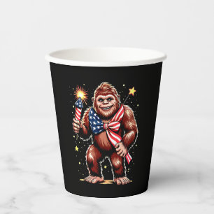 Bigfoot Fireworks 4th Of July Sasquatch US America Paper Cups