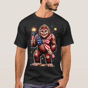 Bigfoot Fireworks 4th Of July Sasquatch US America T-Shirt