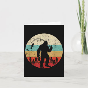 Bigfoot Fishing Funny Fisherman Retro Sasquatch Da Card