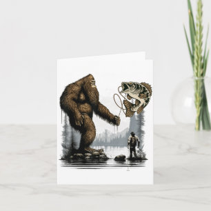 Bigfoot Fishing Funny Sasquatch Fi-shirt Card