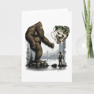 Bigfoot Fishing Funny Sasquatch Fish 1 Card