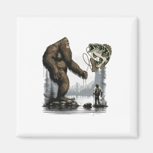 Bigfoot Fishing Funny Sasquatch Fish 1 Magnet