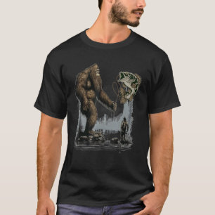 Bigfoot Fishing Funny Sasquatch Fish T-Shirt
