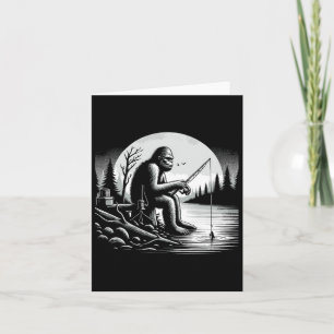 Bigfoot Fishing Lake Sasquatch Fisherman Funny Fis Card