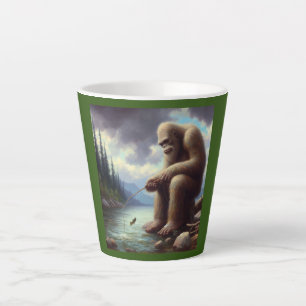 Bigfoot Fishing Latte Mug