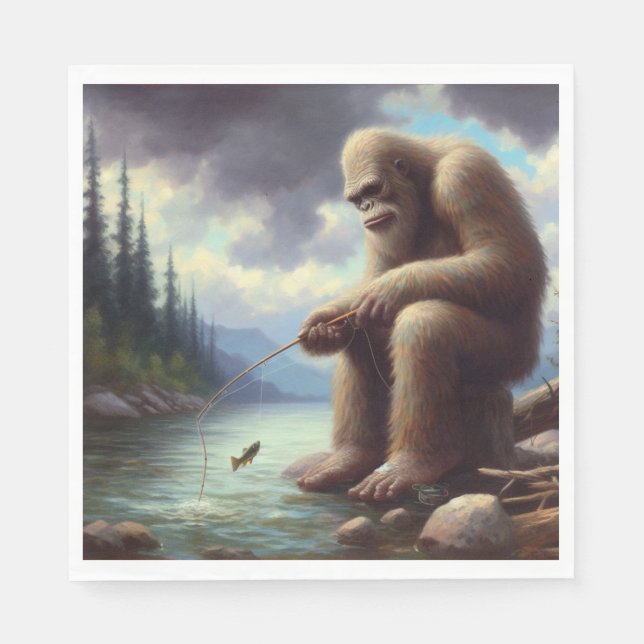 Bigfoot Fishing Napkin (Front)