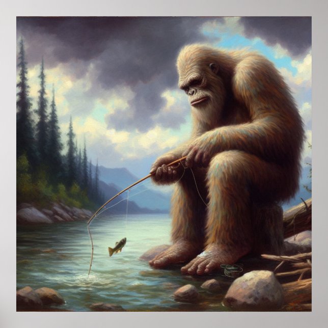 Bigfoot Fishing Poster (Front)