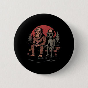 Bigfoot Fishing Shirt Men Boys Sasquatch Fishing D 6 Cm Round Badge