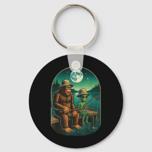 Bigfoot Fishing Shirt Men Boys Sasquatch Fishing D Key Ring
