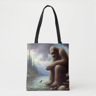 Bigfoot Fishing Tote Bag