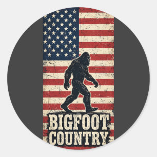 Bigfoot Flag Country Classic Round Sticker