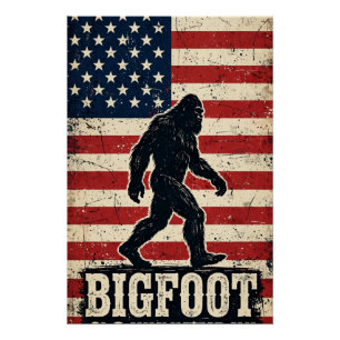 Bigfoot Flag Country Poster