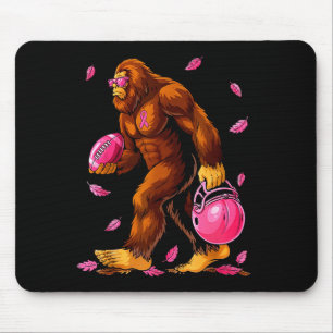 Bigfoot Football Nk Ribbon Breast Cancer Awareness Mouse Pad