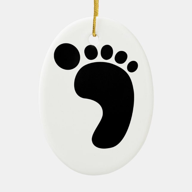 Bigfoot footprint Sasquatch Ceramic Ornament (Front)