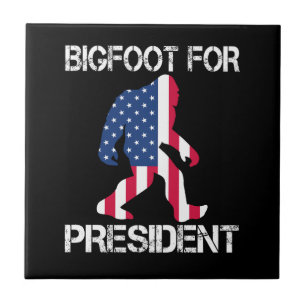 Bigfoot For President Funny Bigfoot Ceramic Tile