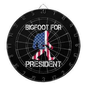 Bigfoot For President Funny Bigfoot Dartboard